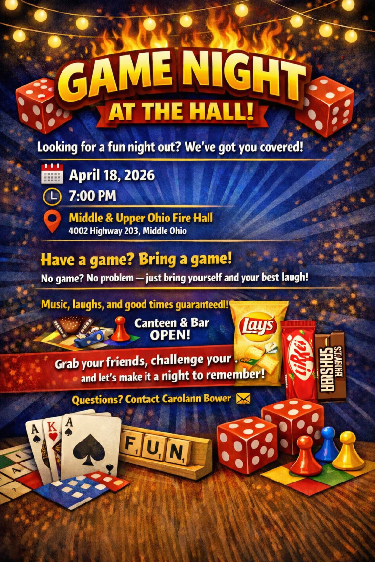 Middle & Upper Ohio Fire Dept – Game Night