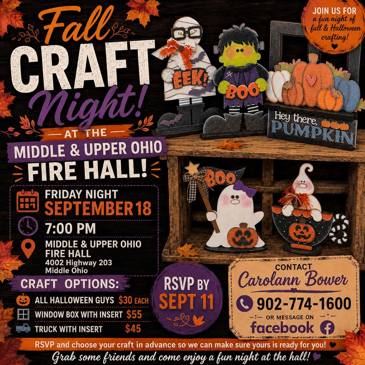 FALL CRAFT NIGHT AT THE HALL!